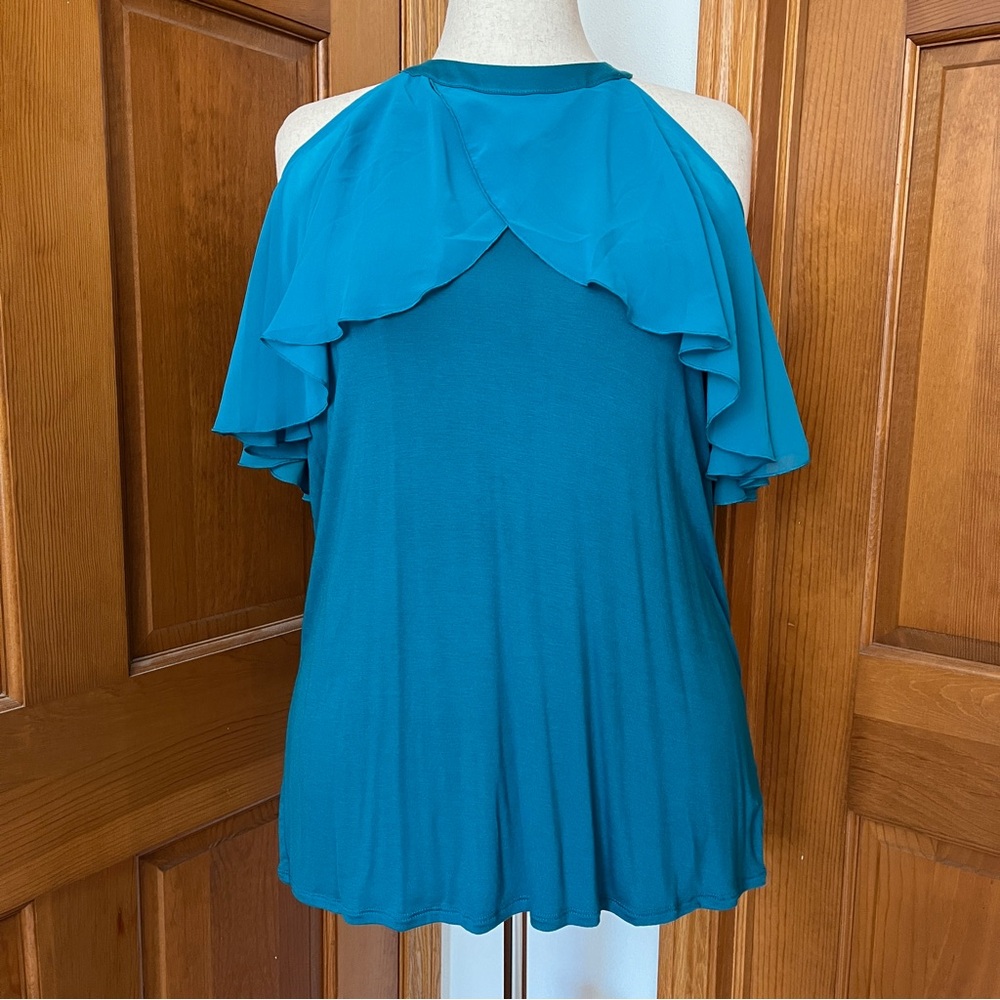 Lane Bryant NWT Turquoise Cold Shoulder Top